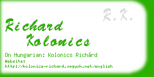 richard kolonics business card
