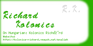 richard kolonics business card